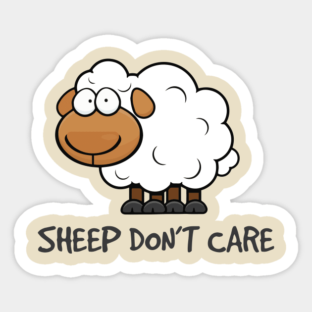 Sheep Don't Care Sticker by pjsignman